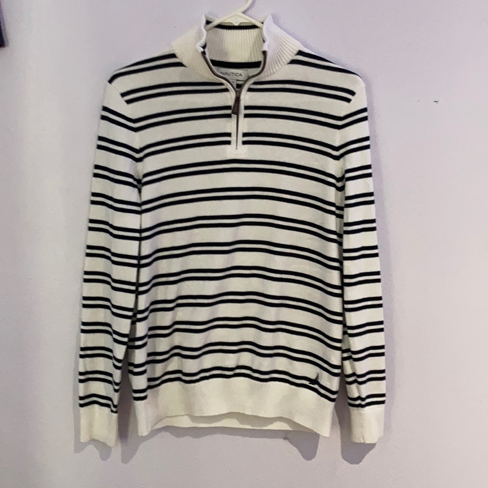 black and white sweater